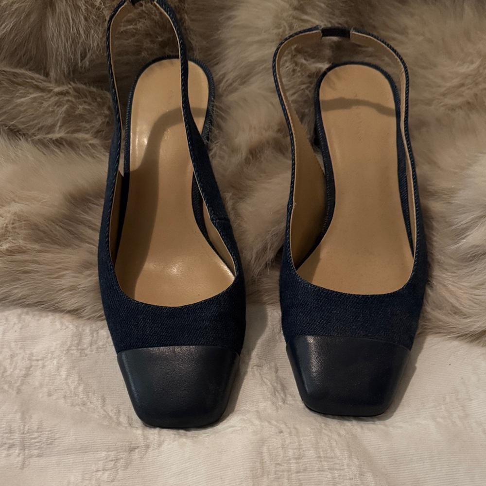 Ann Taylor Navy Slingback Heels